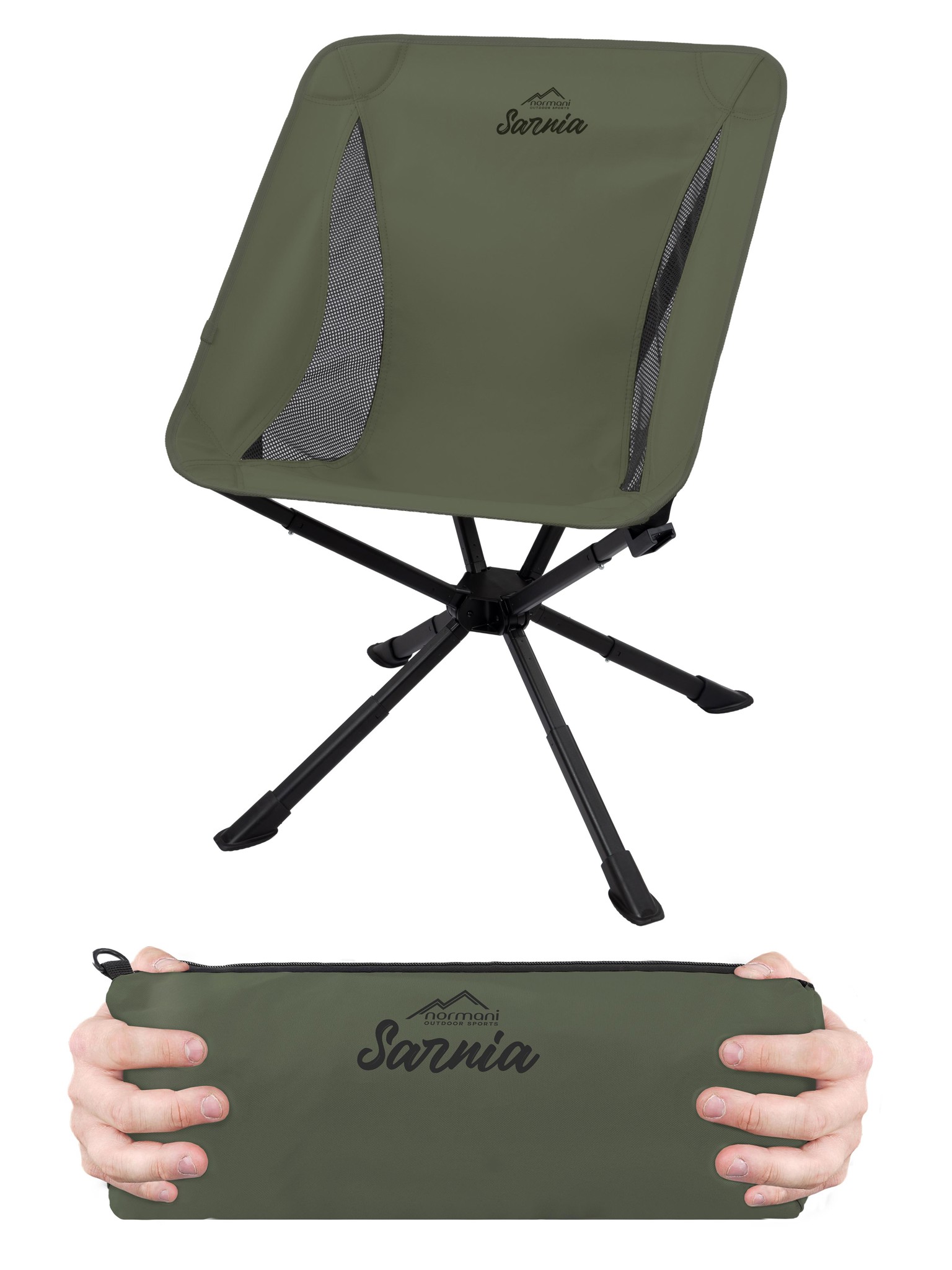 Zeige Details für Campingstuhl „Sarnia“ Oliv Bild von Campingstuhl „Sarnia“ Oliv