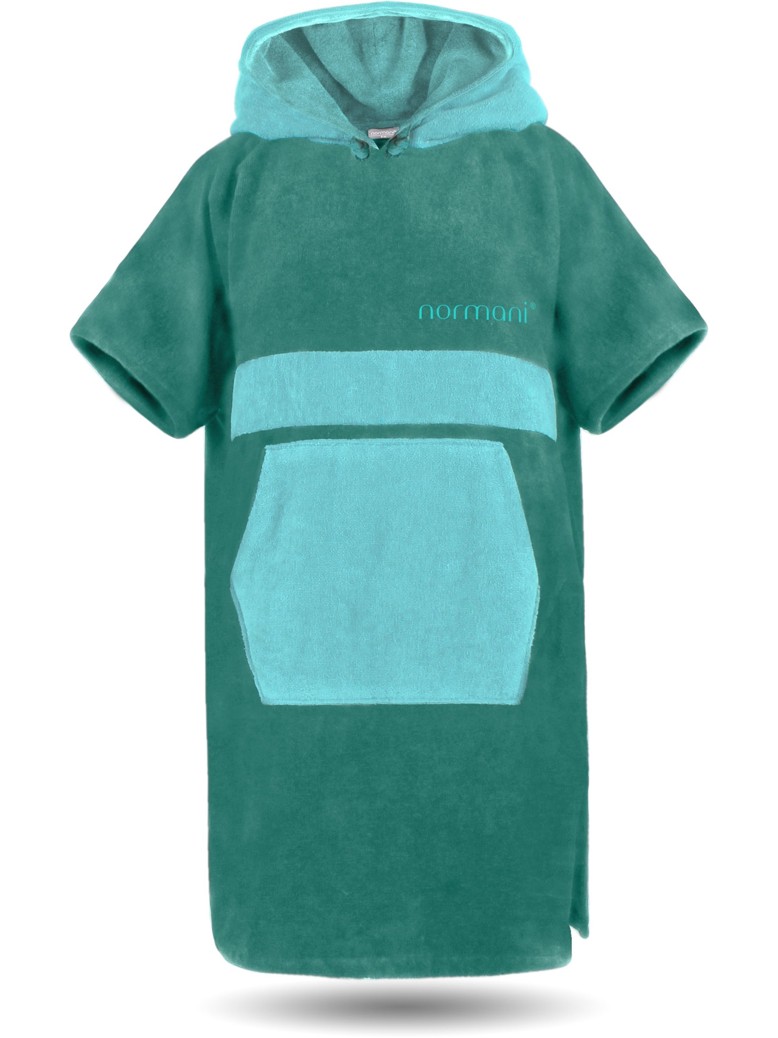 Zeige Details für Surfer Poncho - Baumwoll Bademantel mit Kapuze Petrol/Türkis Bild von Surfer Poncho - Baumwoll Bademantel mit Kapuze Petrol/Türkis