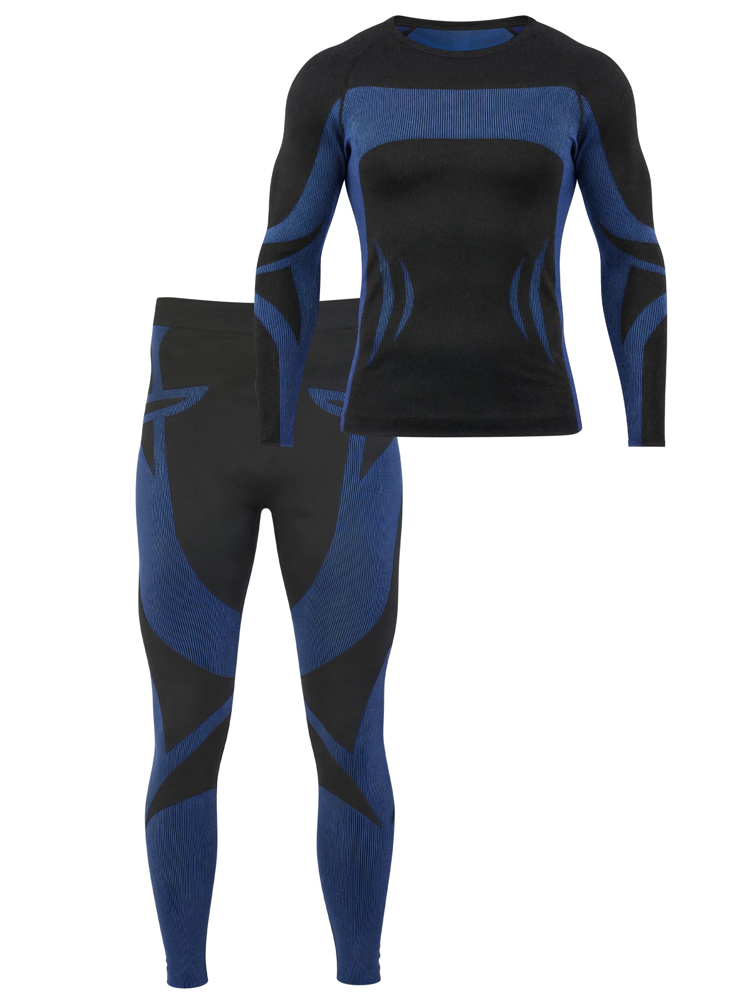 Zeige Details für Sport-Funktionsunterwäsche-Garnitur für Herren Schwarz/Blau Bild von Sport-Funktionsunterwäsche-Garnitur für Herren Schwarz/Blau