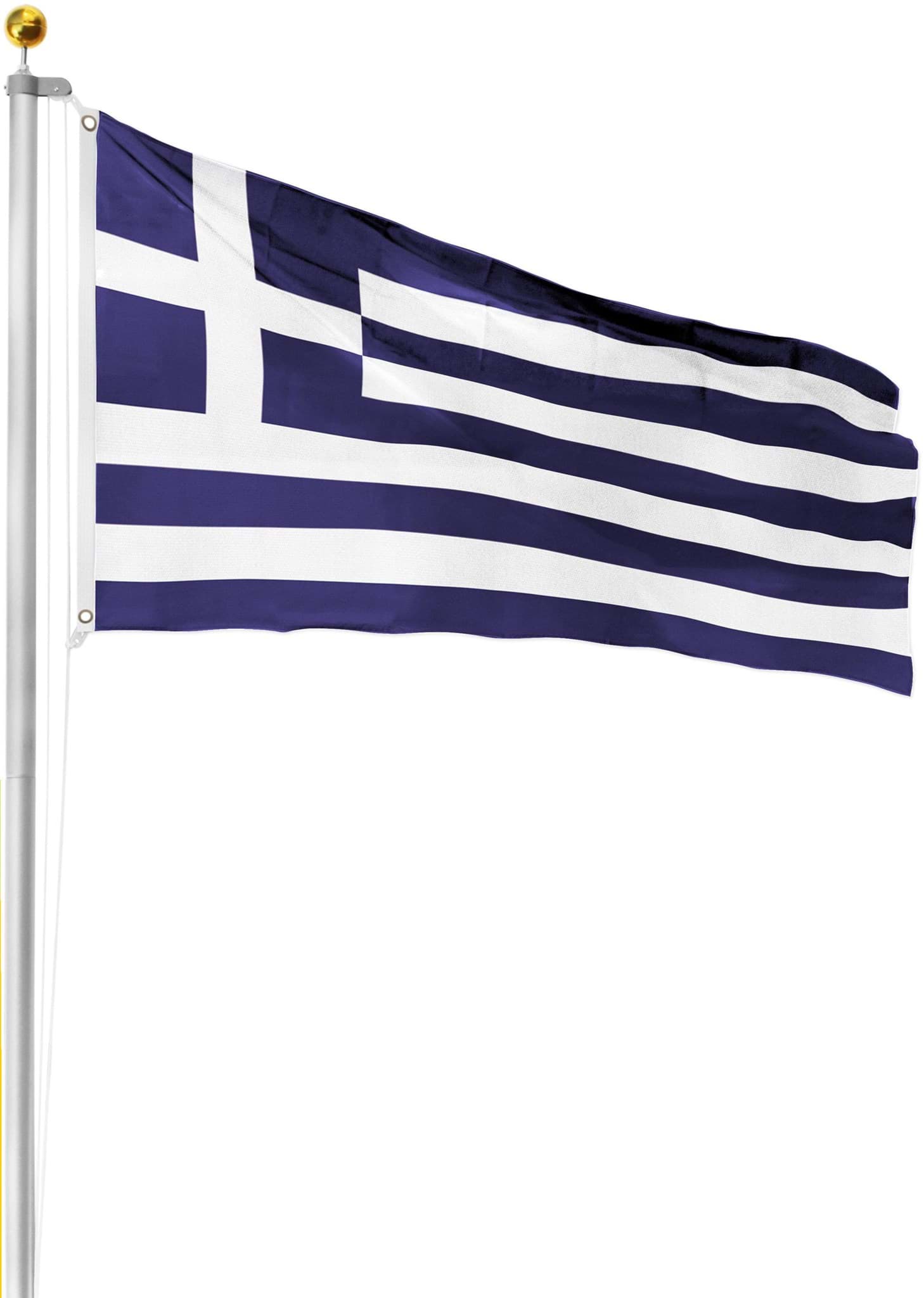 Zeige Details für Fahnenmast 8,00 m mit Flagge 90 cm × 150 cm Griechenland Bild von Fahnenmast 8,00 m mit Flagge 90 cm × 150 cm Griechenland