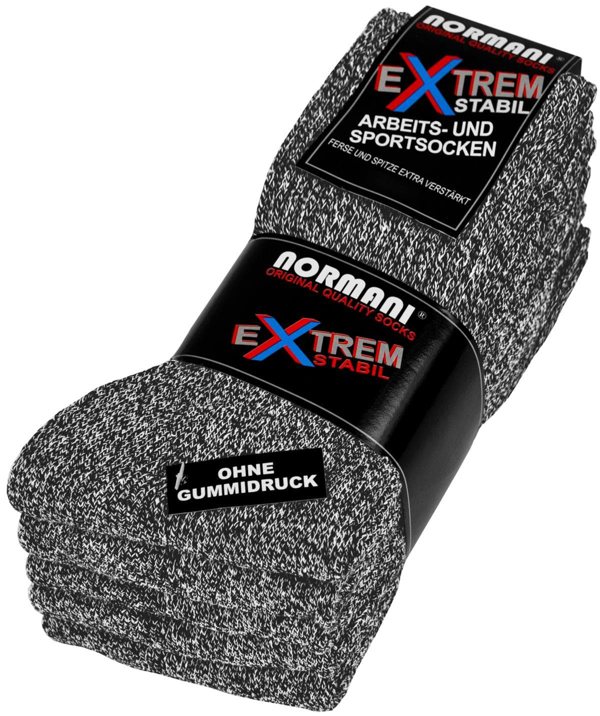 Bild von 5 Paar Arbeits- und Sportsocken „Extrem“ Grau meliert