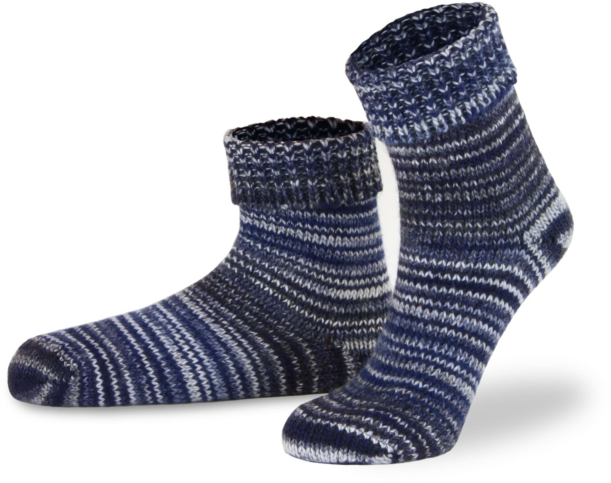 Bild von 2 Paar Skandinavische Wollsocken mit Umschlag Blau