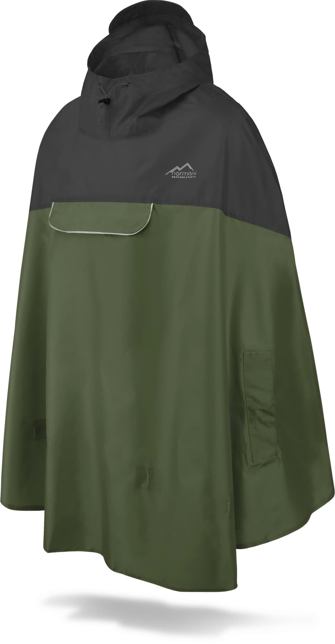 Zeige Details für Regenponcho „Cherrapunji“ Schwarz/Oliv Bild von Regenponcho „Cherrapunji“ Schwarz/Oliv