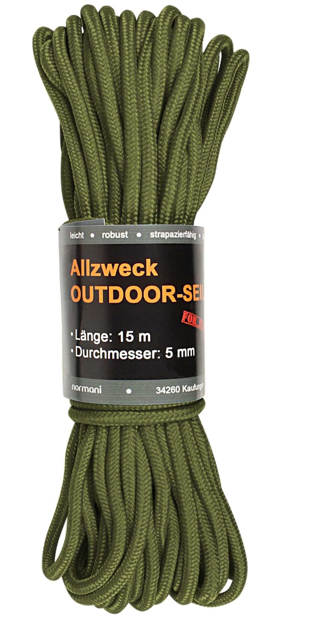 Bild von Allzweck-Outdoor-Seil „Chetwynd“ 5 mm x 15 m Oliv