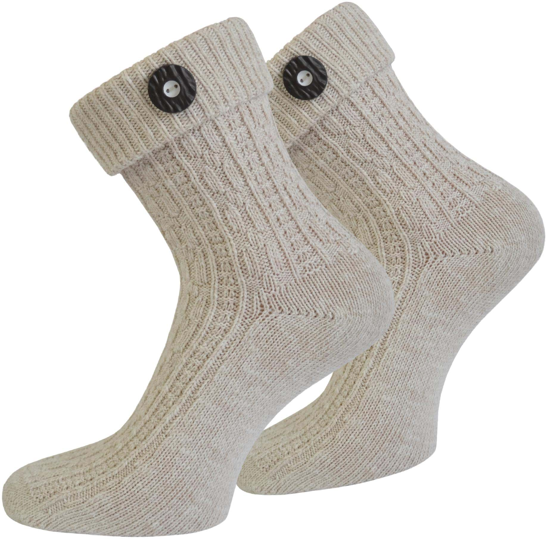 Bild von Trachtensocken mit Knopf Naturmelange