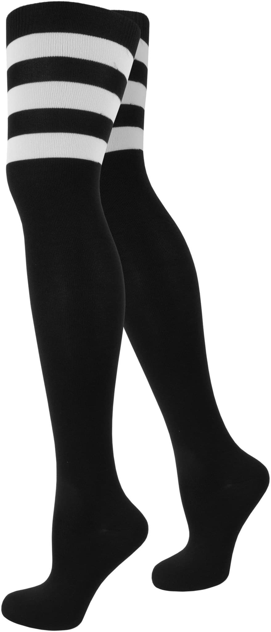 Zeige Details für American Nylon-Overknees Schwarz/Weiß Bild von American Nylon-Overknees Schwarz/Weiß