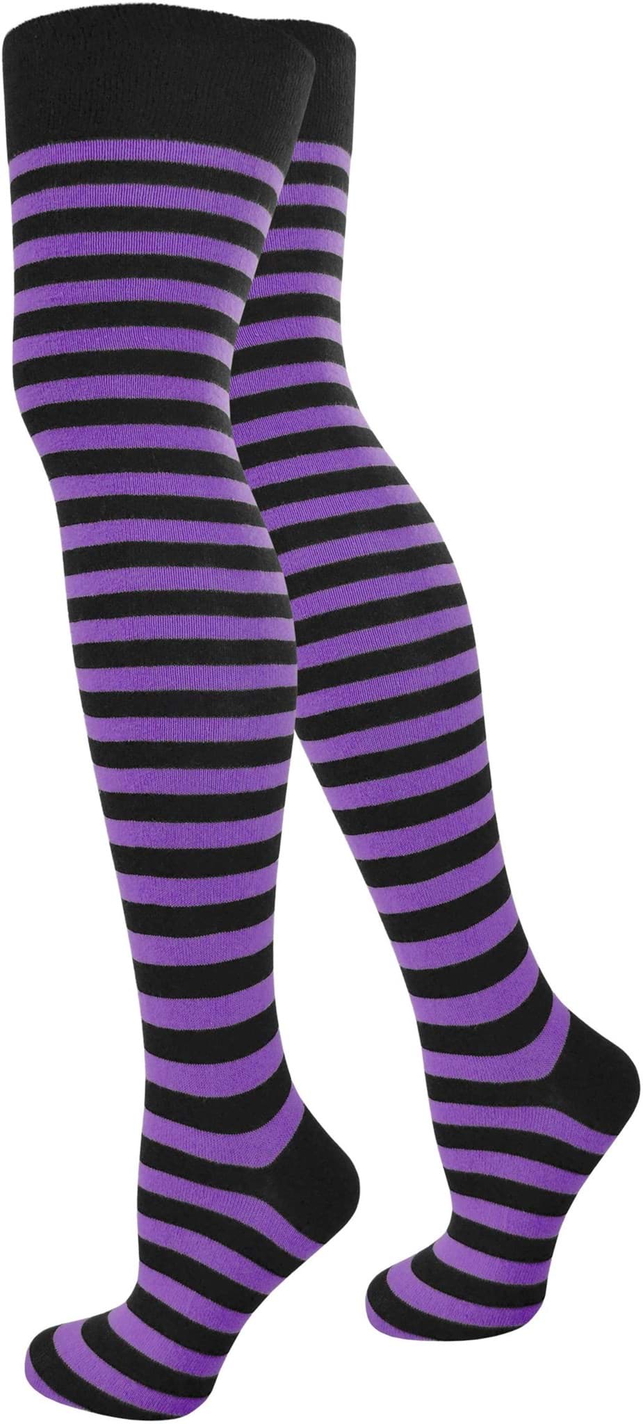 Zeige Details für Overknees schmale Ringel Schwarz/Lila Bild von Overknees schmale Ringel Schwarz/Lila