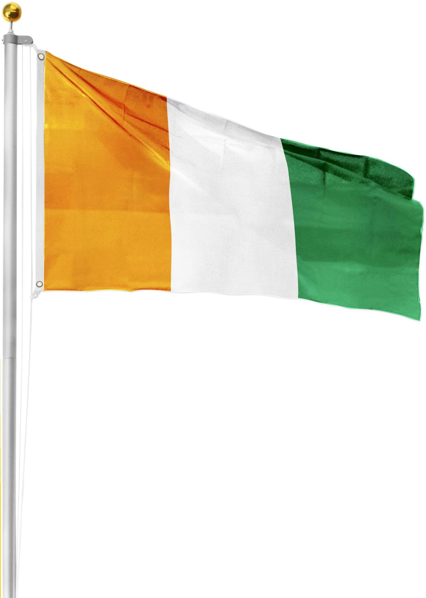 Zeige Details für Fahnenmast 8,00 m mit Flagge 90 cm × 150 cm Elfenbeinküste Bild von Fahnenmast 8,00 m mit Flagge 90 cm × 150 cm Elfenbeinküste
