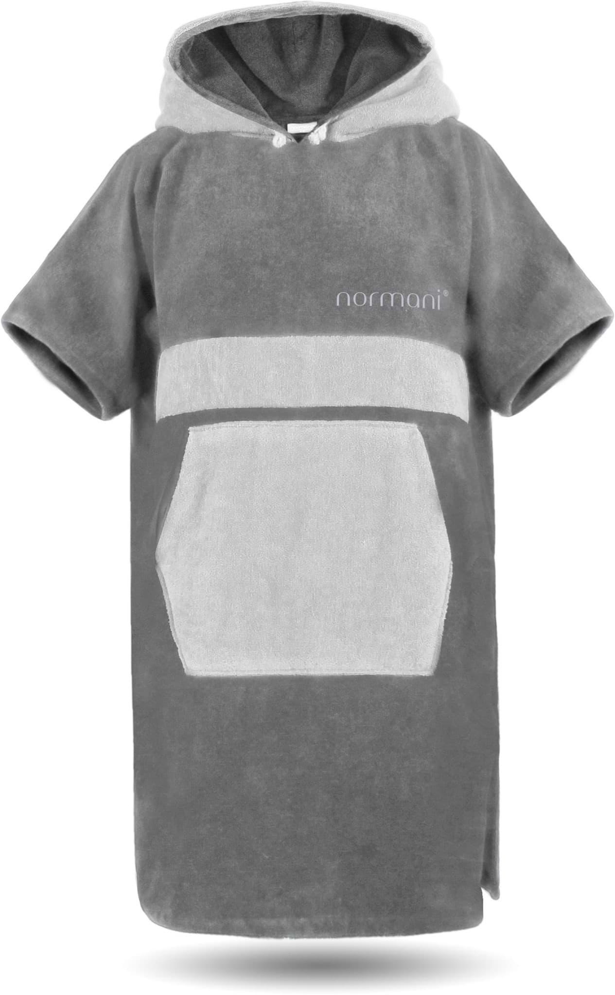 Zeige Details für Surfer Poncho - Baumwoll Bademantel mit Kapuze Grau/Hellgrau Bild von Surfer Poncho - Baumwoll Bademantel mit Kapuze Grau/Hellgrau