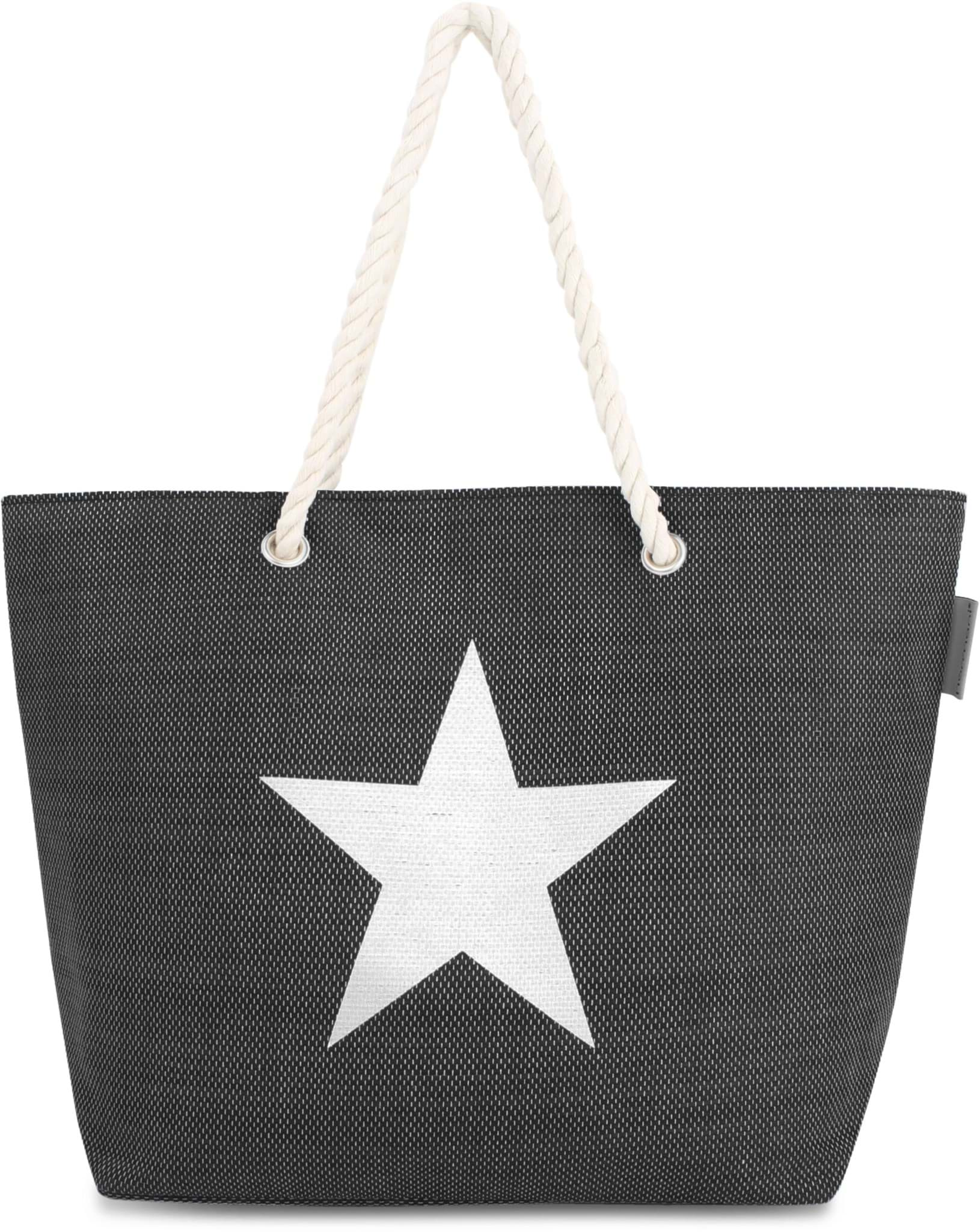 Bild von Bequeme Sommer-Umhängetasche, Strandtasche Star Black