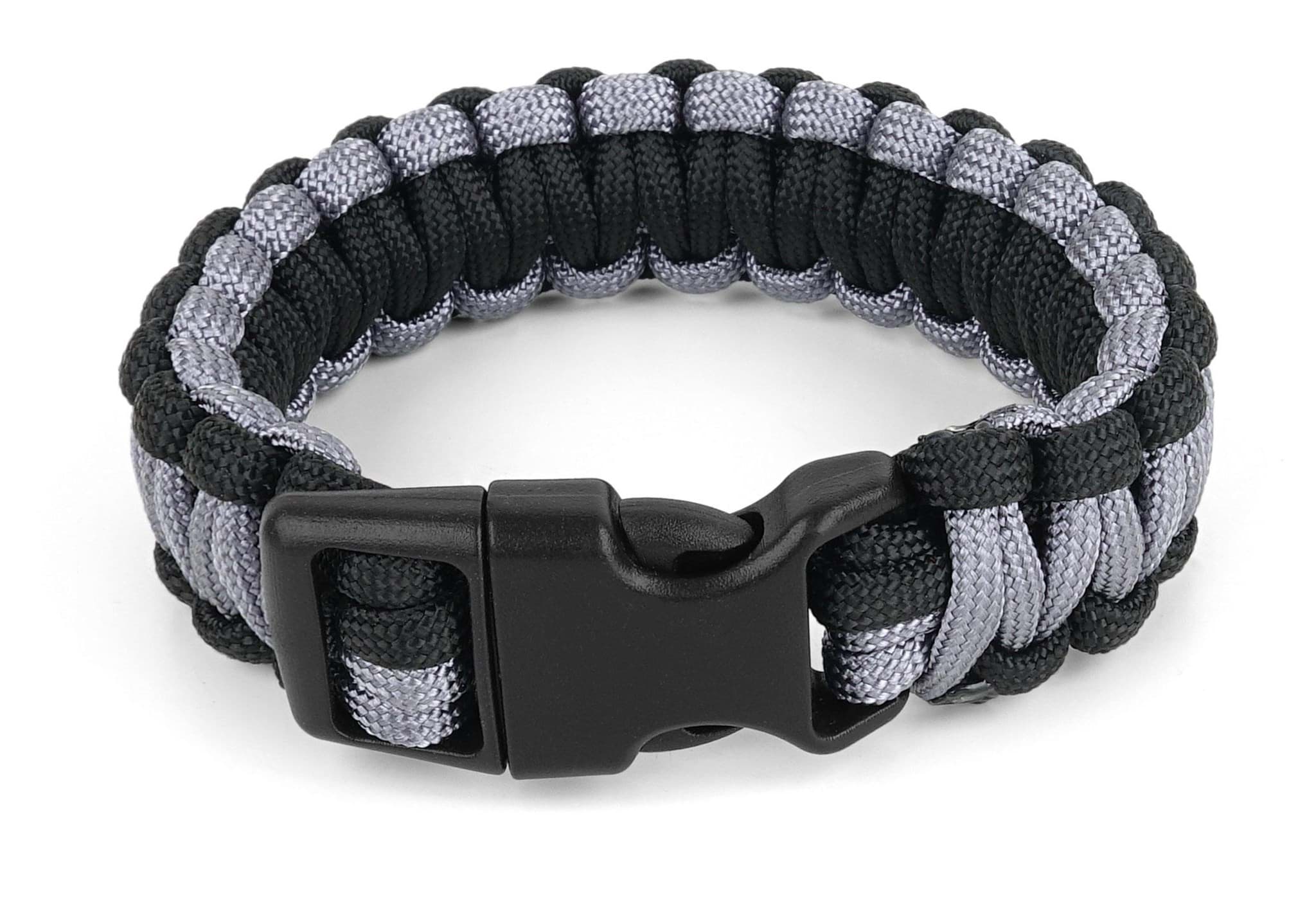 Zeige Details für Survival-Armband Paracord 22 mm Large Schwarz/Grau Bild von Survival-Armband Paracord 22 mm Large Schwarz/Grau