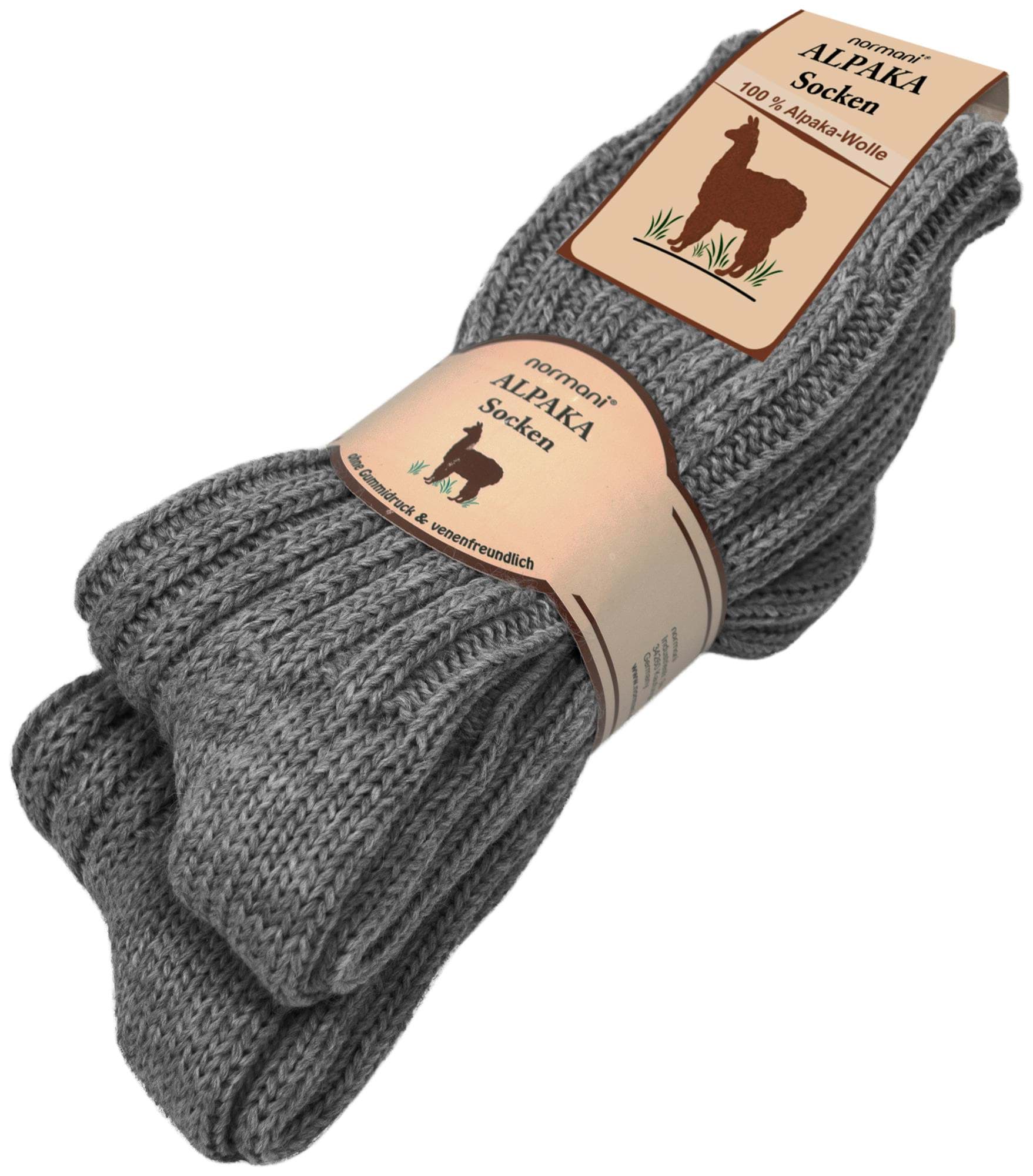 Bild von 2 Paar Alpaka-Socken mit Wolle Anthrazit