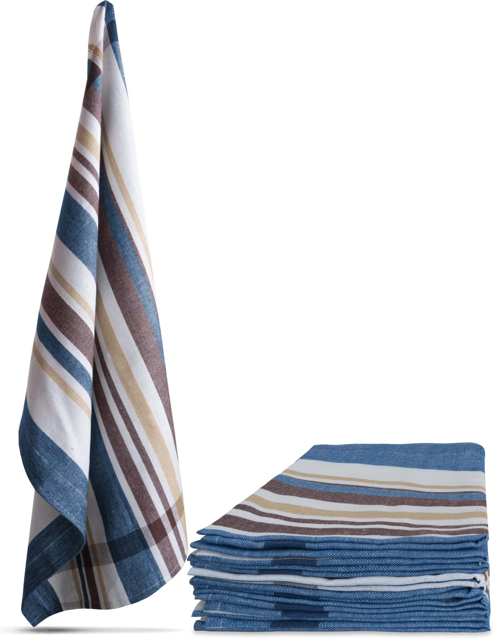 Bild von 10 Geschirrtücher „Toffee Stripe“ Blau