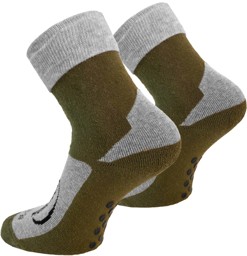 Bild von 4 Paar Homesocks mit Frotteesohle und ABS Khaki