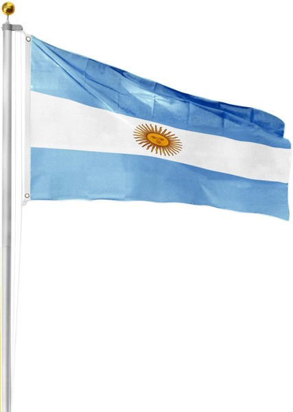 Bild von Fahnenmast 8,00 m mit Flagge 90 cm × 150 cm Argentinien
