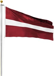 Bild von Fahnenmast 6,80 m mit Flagge 90 cm × 150 cm Lettland