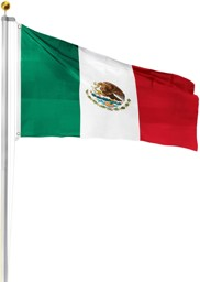 Bild von Fahnenmast 7,50 m mit Flagge 90 cm × 150 cm Mexiko