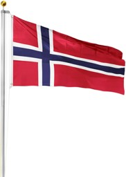 Bild von Fahnenmast 6,20 m mit Flagge 90 cm × 150 cm Norwegen