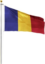 Bild von Fahnenmast 7,50 m mit Flagge 90 cm × 150 cm Rumänien