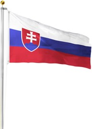 Bild von Fahnenmast 9,00 m mit Flagge 90 cm × 150 cm Slowakei