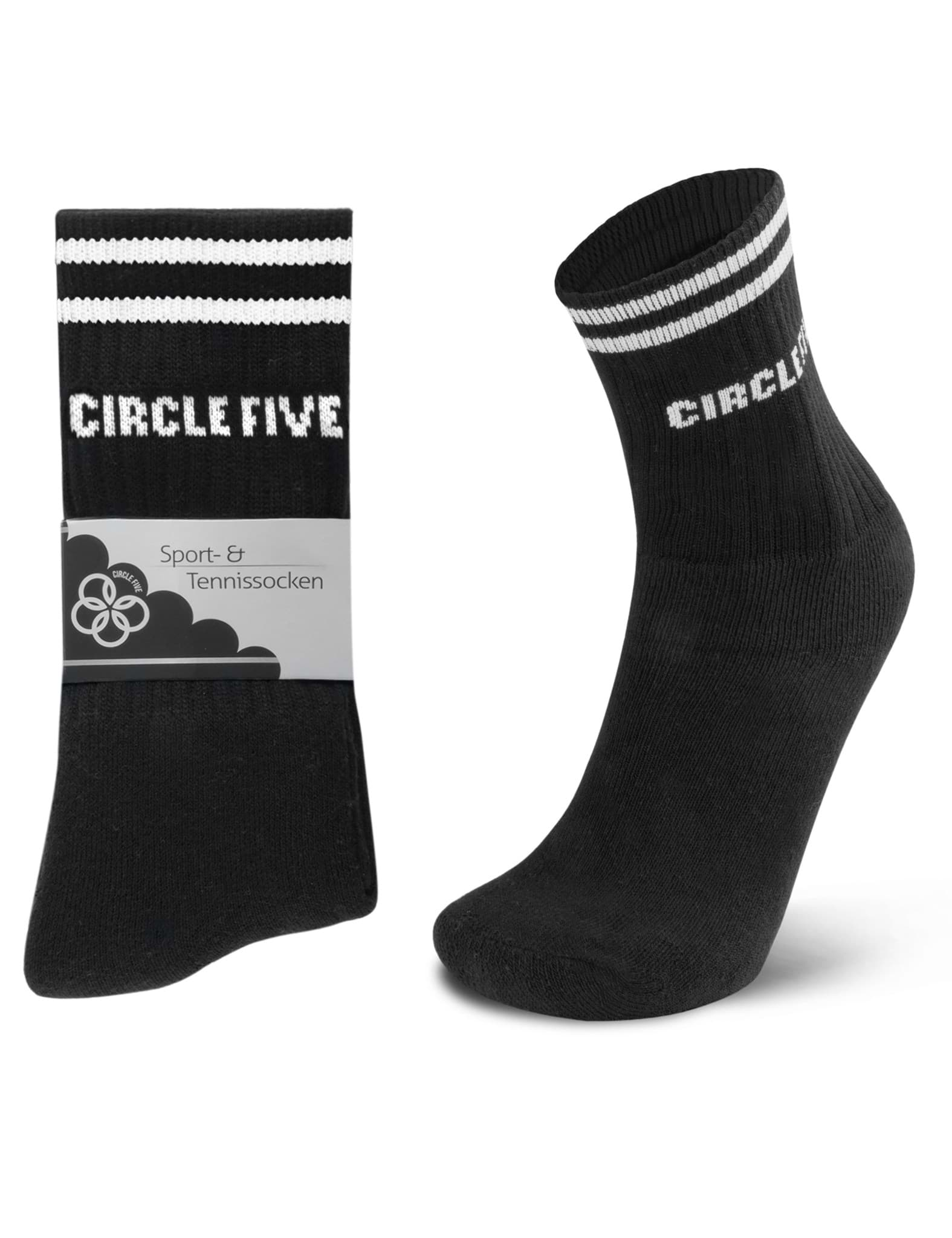 Bild von 8 Paar Circle Five Sport und Tennissocken Schwarz/Weiß