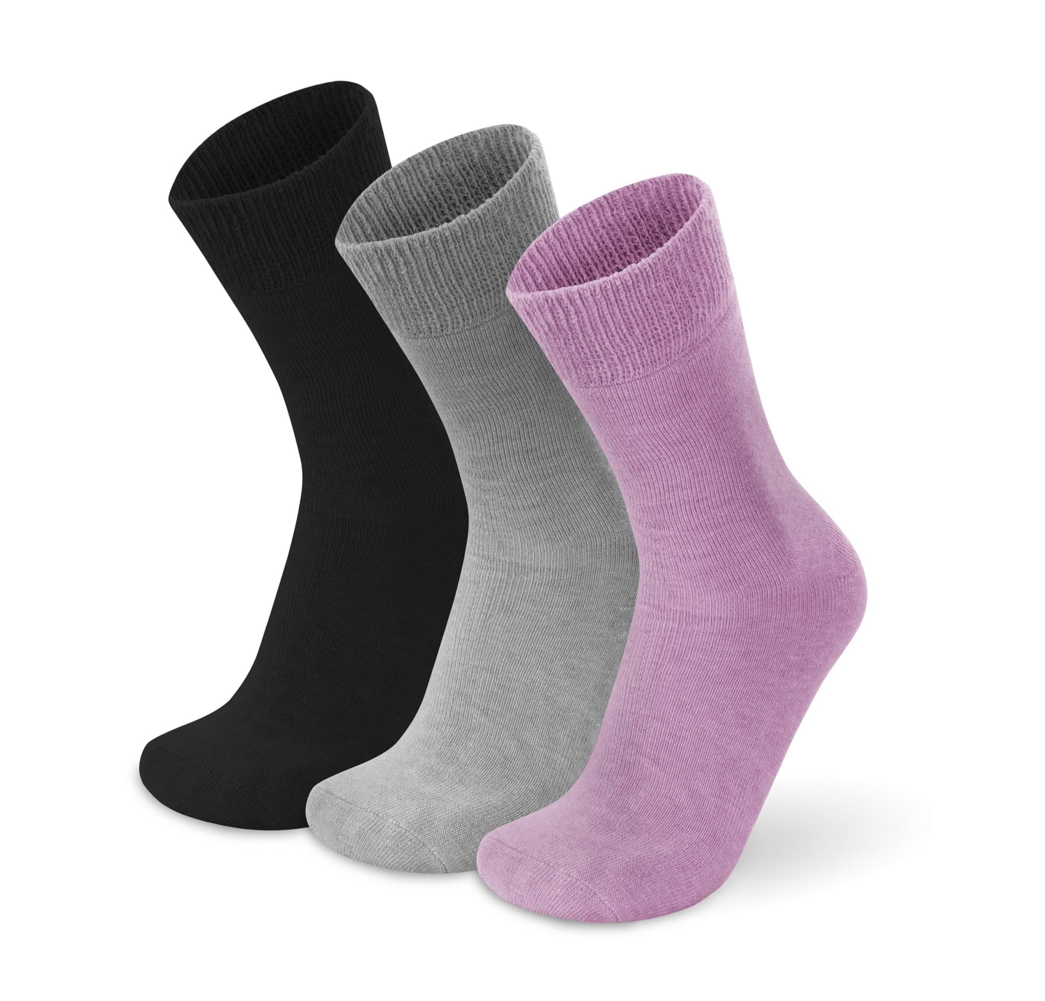 Bild von 3 Paar Alpaka-Vollplüschsocken Pink/Grau/Schwarz