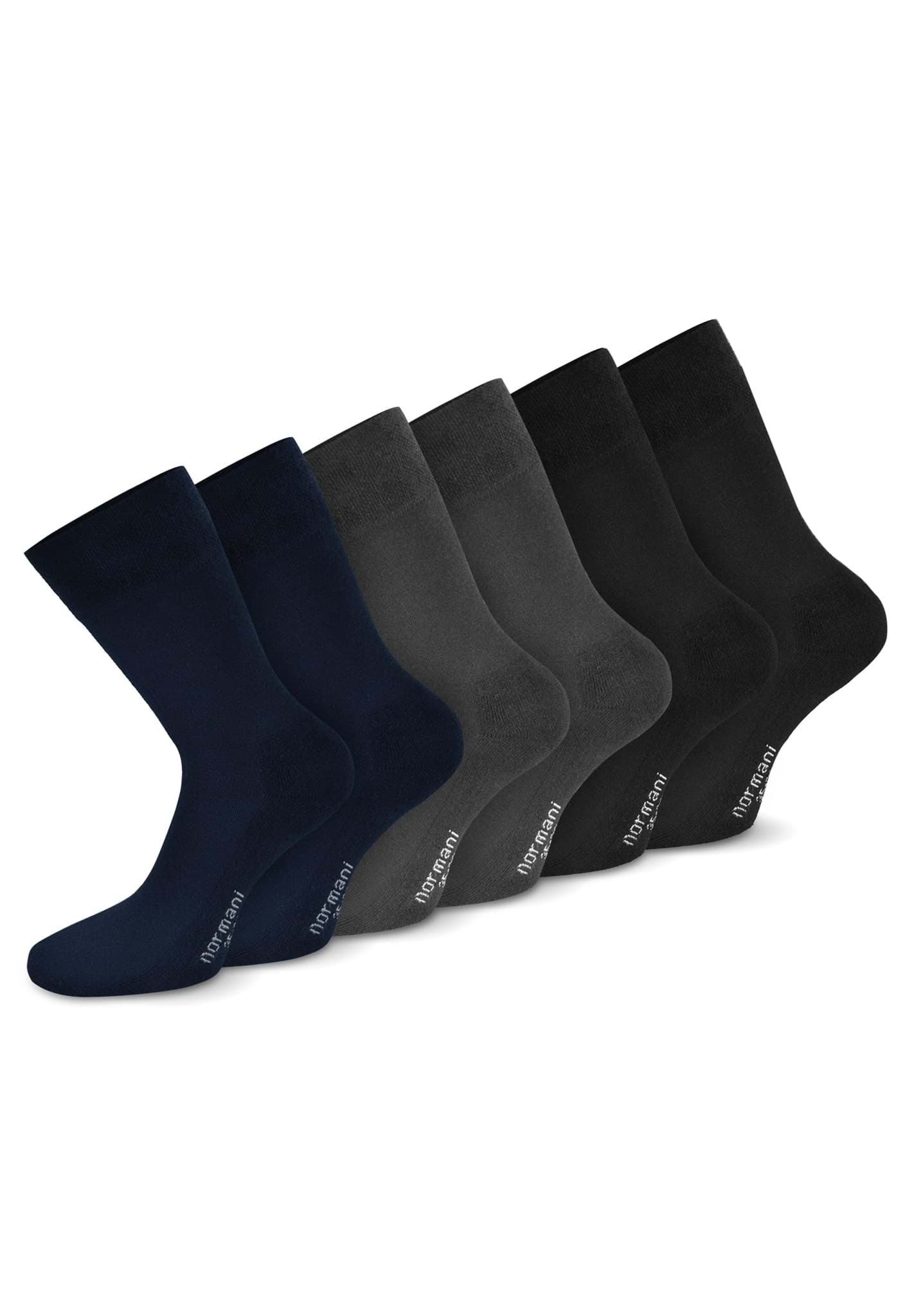 Bild von 6 Paar Komfortsocken mit Softrand und Frotteesohle Marine/Anthrazit/Schwarz