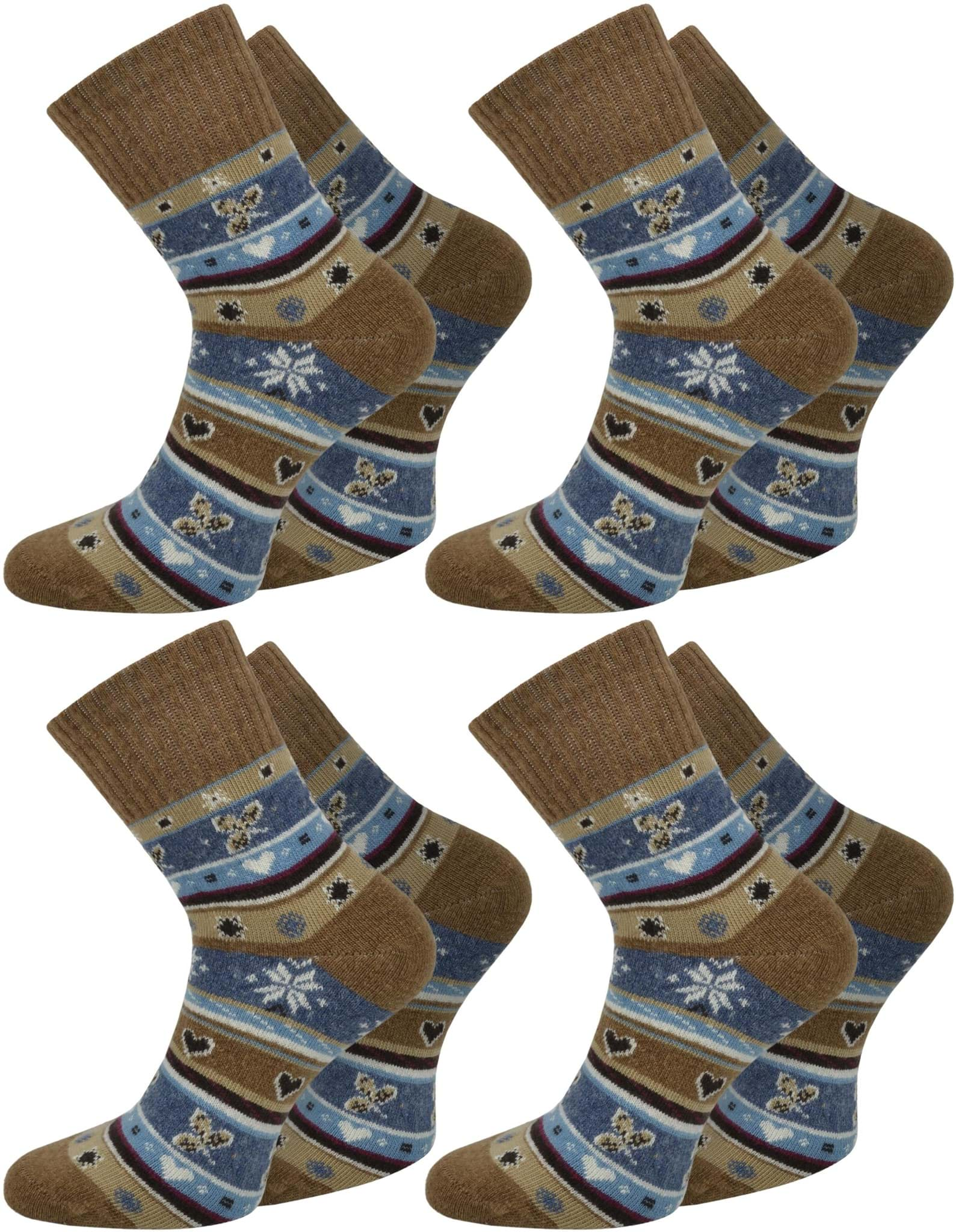 Bild von 4 Paar Edelsocken mit Seide und Modal Braun