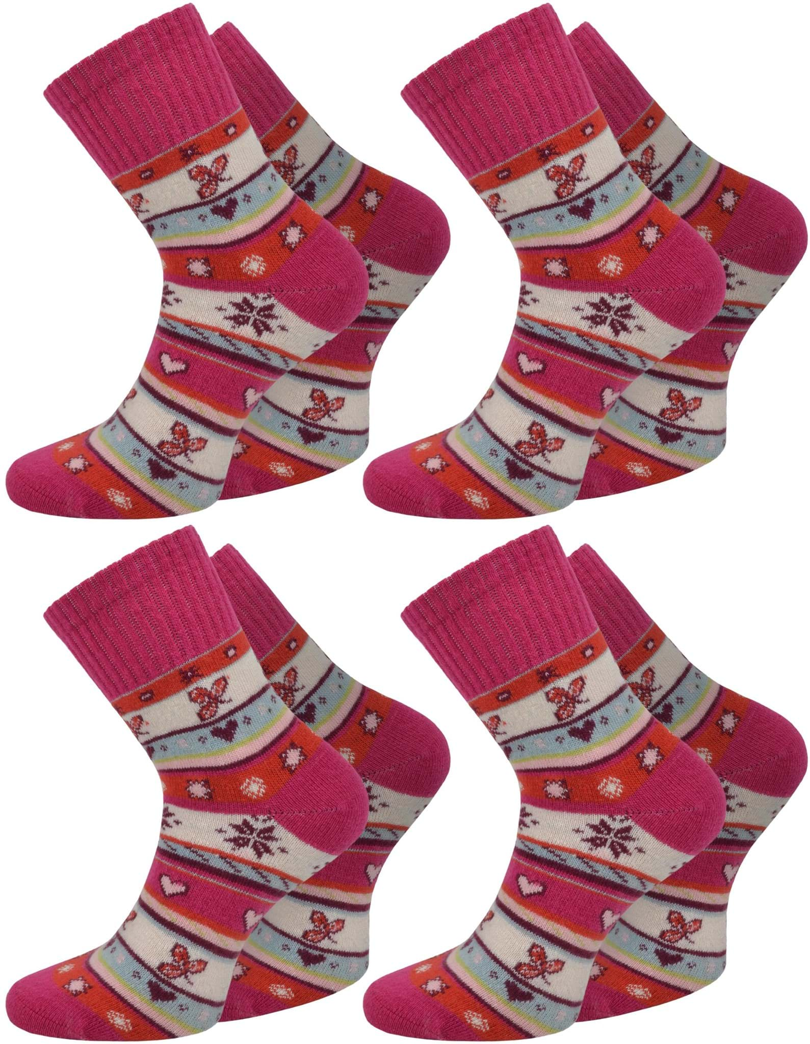 Bild von 4 Paar Edelsocken mit Seide und Modal Fuchsia