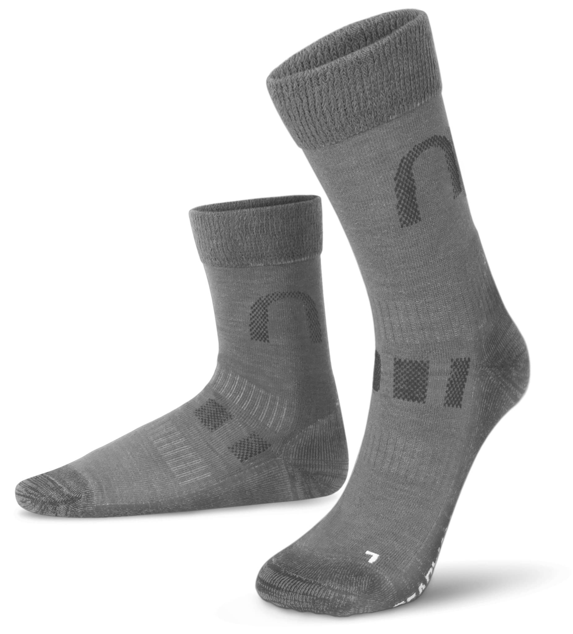 Bild von 2 Paar Merinowollsocken Wander- und Trekkingsocken „Melton“ Grau