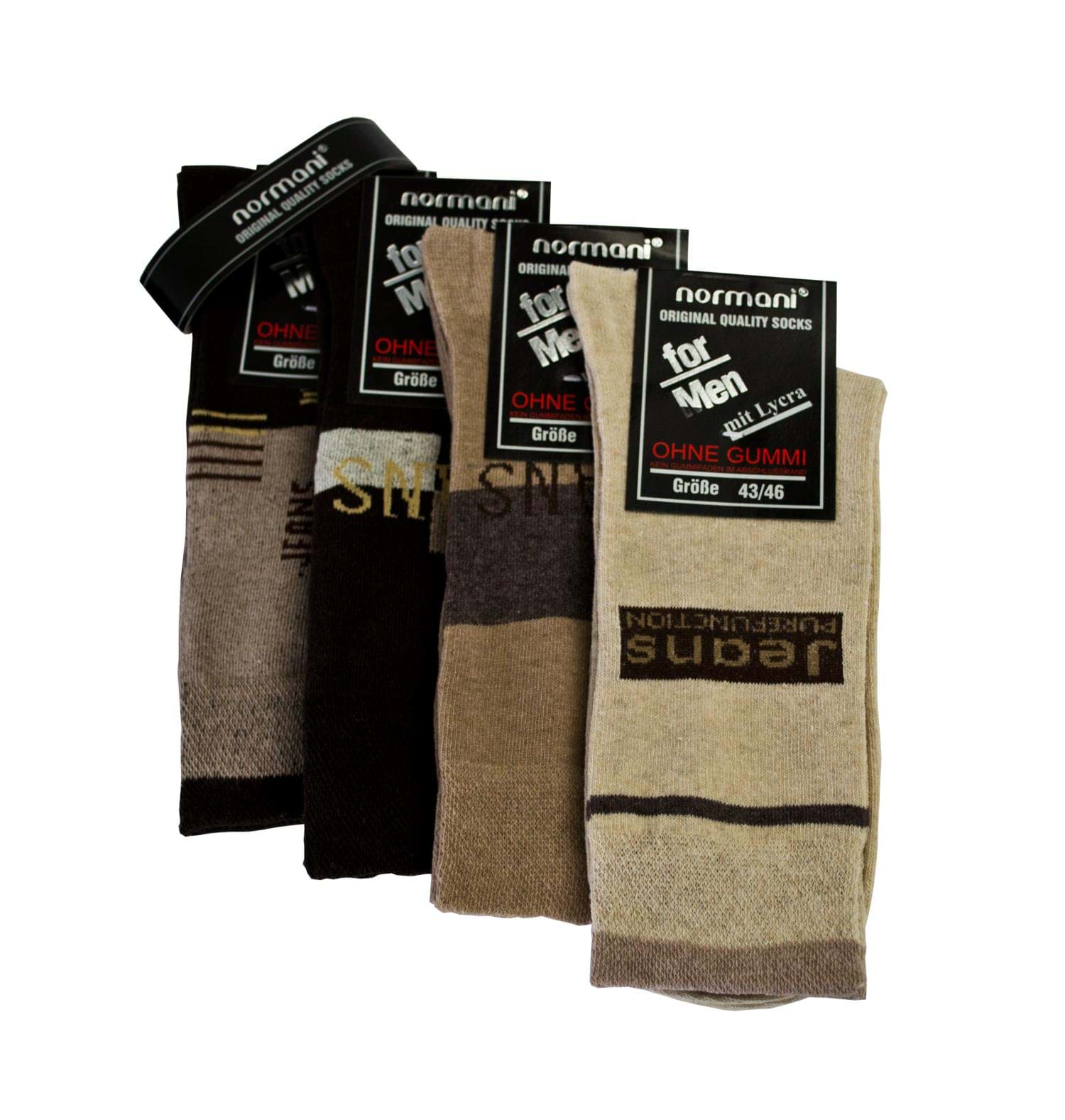 Bild von 8 Paar Herrensocken mit Jeansmotiv in Braun sortiert