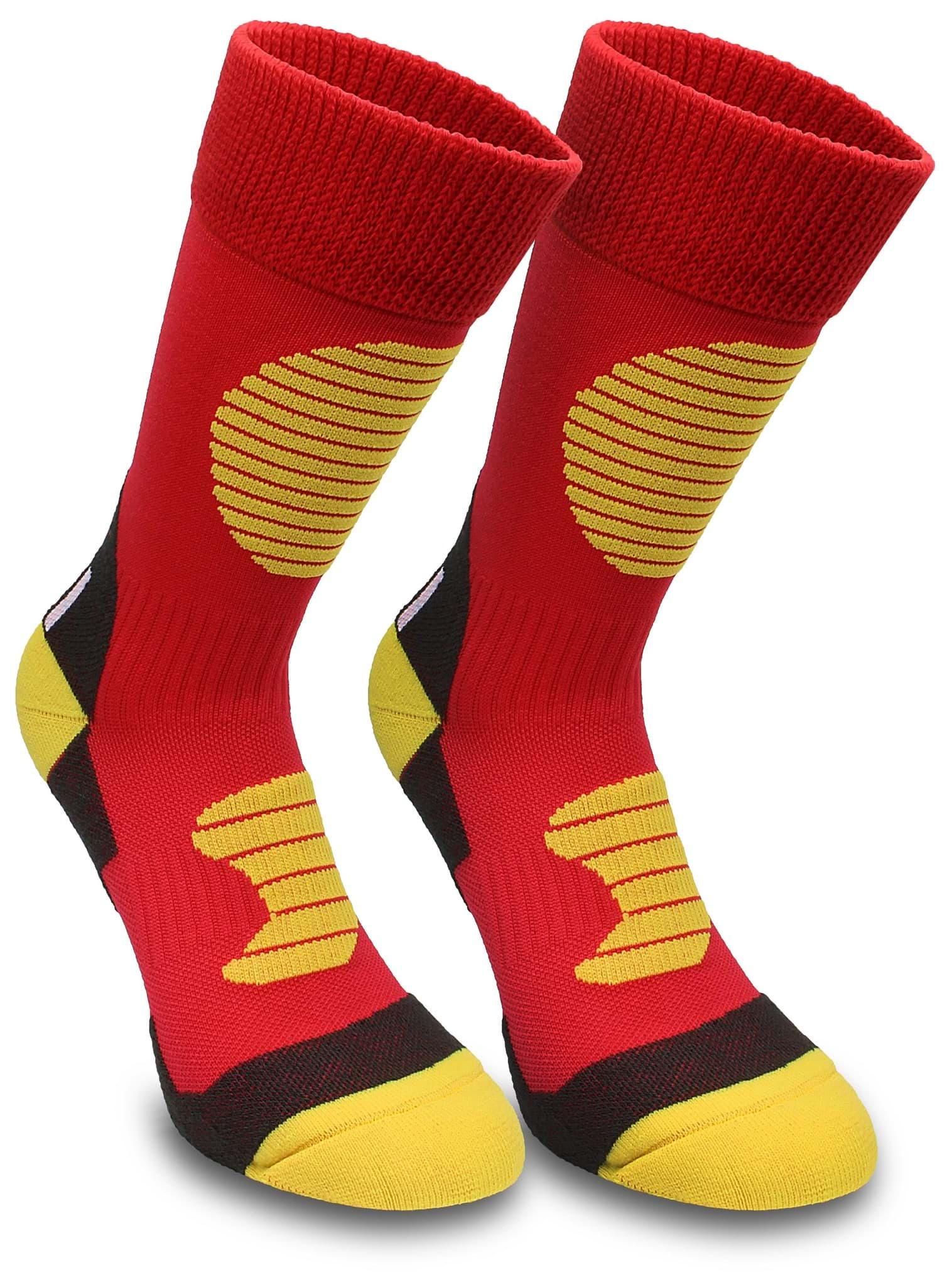 Bild von 3 Paar Sportsocken mit Schienbein- und Fußrückenpolster Rot/Gelb