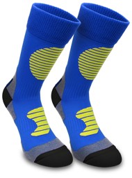 Bild von 3 Paar Sportsocken mit Schienbein- und Fußrückenpolster Blau/Gelb