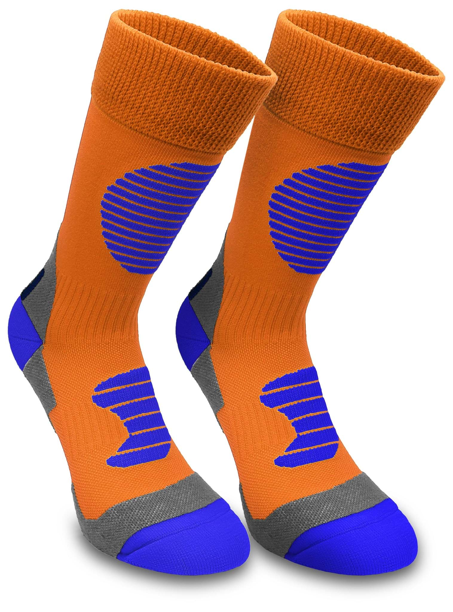 Bild von 3 Paar Sportsocken mit Schienbein- und Fußrückenpolster Orange/Blau