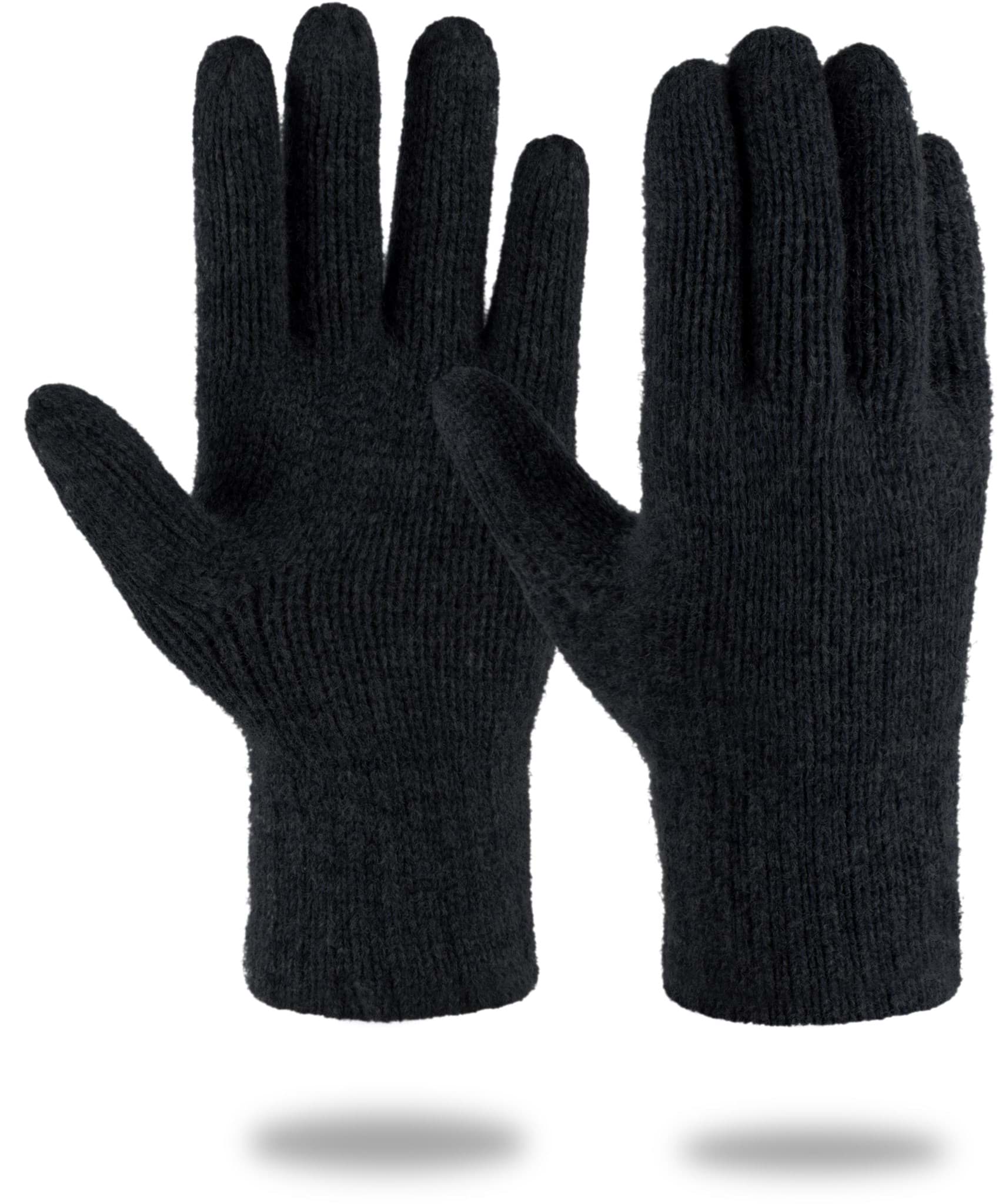Bild von Merino Strick-Fingerhandschuhe „Onslow“ Schwarz