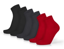 Bild von 4 Paar Homesocks mit Frotteesohle und ABS Schwarz/Rot/Grau