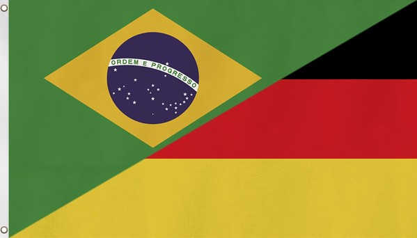 Bild von Fahne Länderflagge 90 cm x 150 cm Deutschland/Brasilien