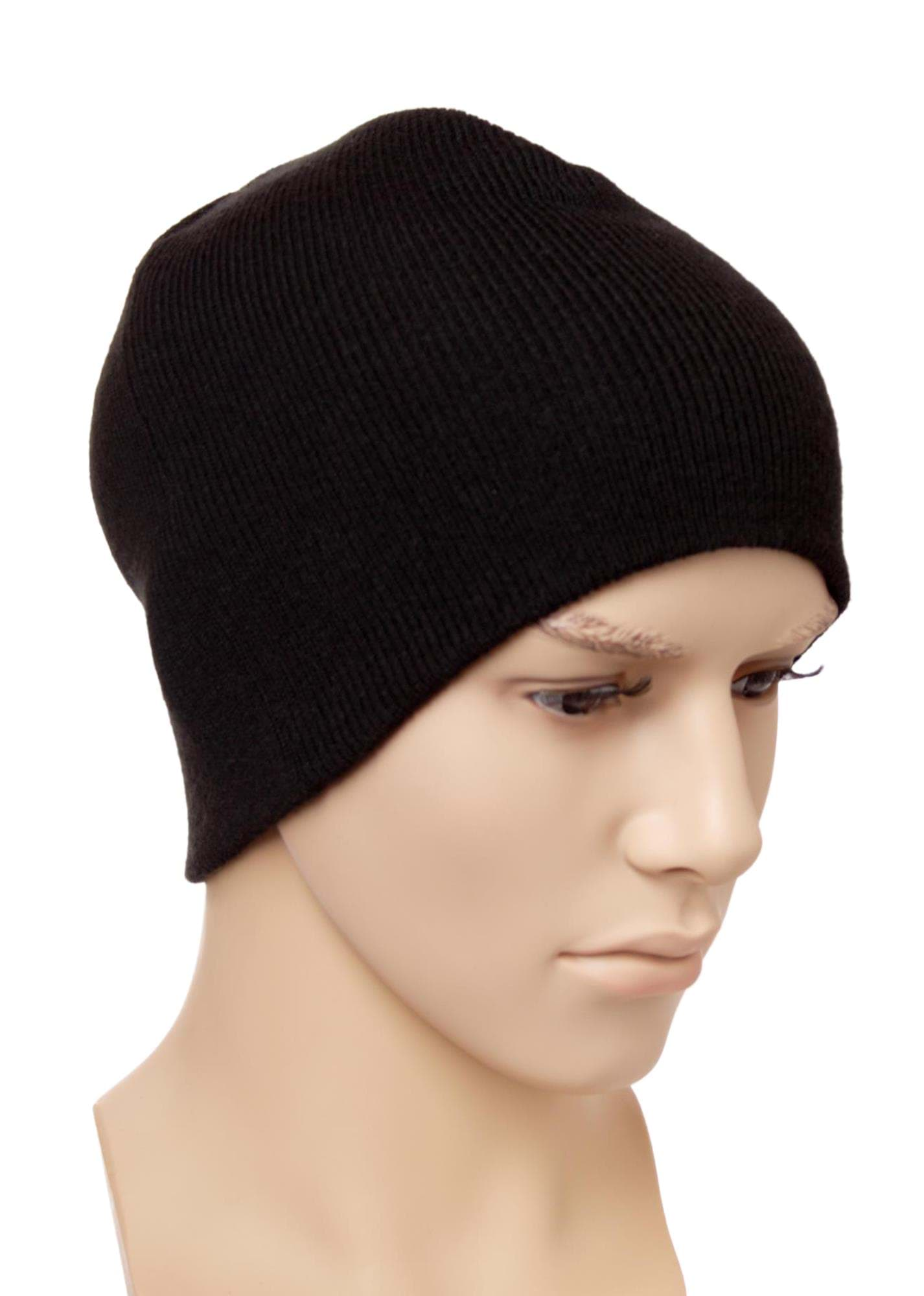 Bild von Beanie Strickmütze, Feinripp Schwarz