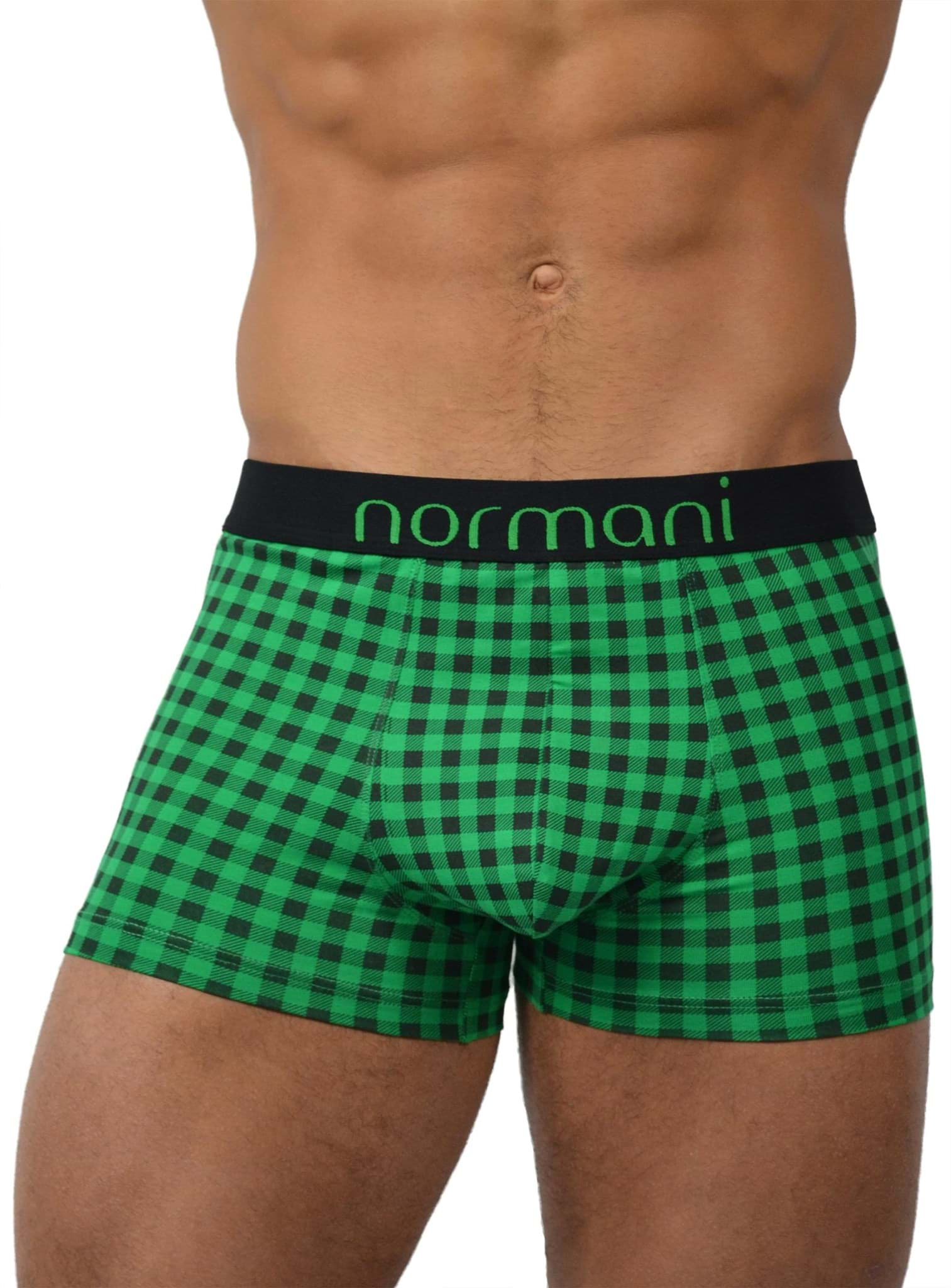 Bild von 6 Stück Retro Boxershorts aus Baumwolle Green Check