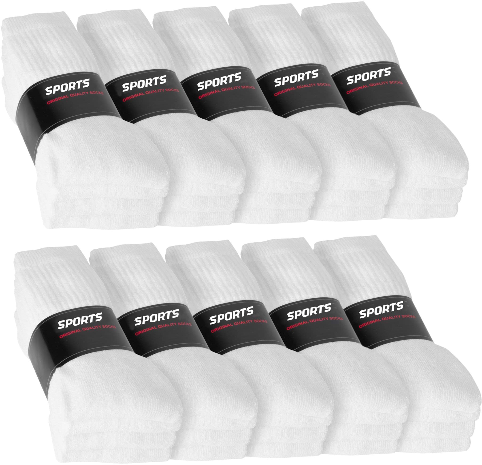 Bild von 20 Paar Tennis-Socken Weiß