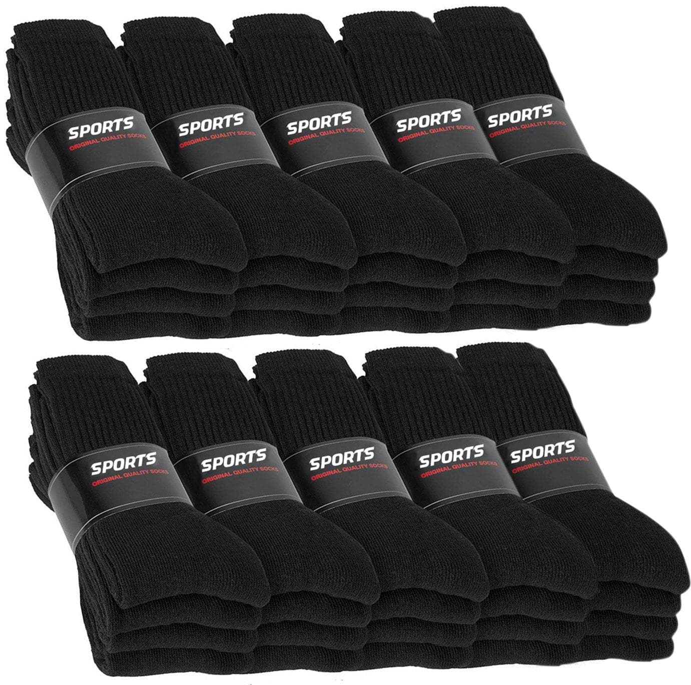 Bild von 20 Paar Tennis-Socken Schwarz