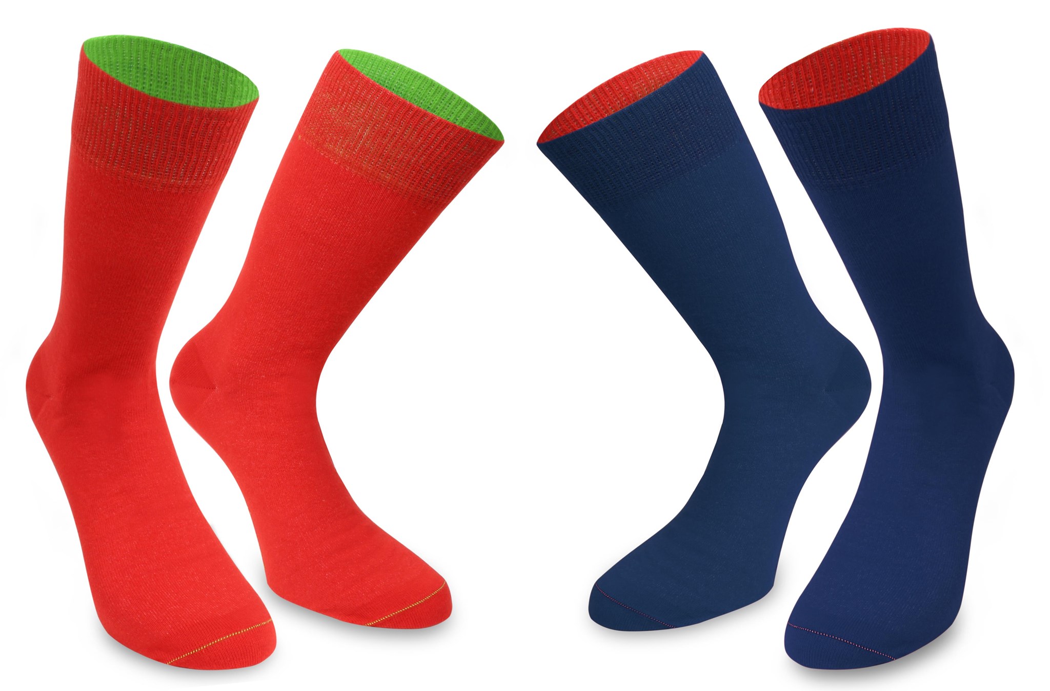 Bild von 1 Paar Socken „Bi-Color“ mit farbig abgesetztem Bund