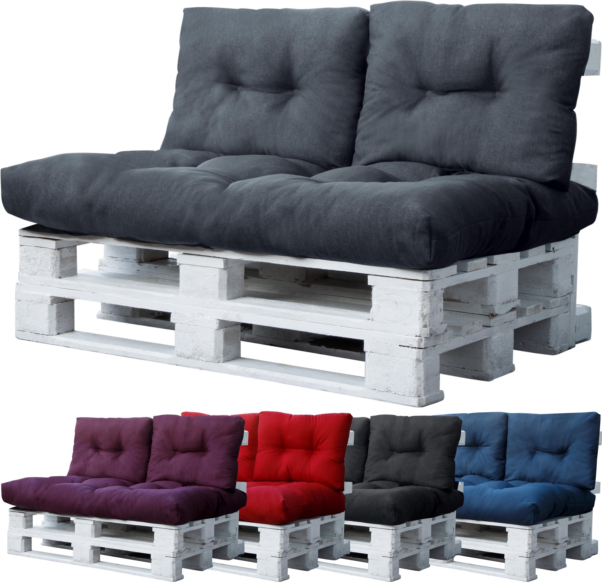 Bild von In- und Outdoor Palettenkissen Set 3-teilig