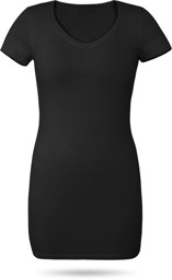 Bild von Figurbetontes T-Shirt mit V-Ausschnitt „Siena“ Schwarz