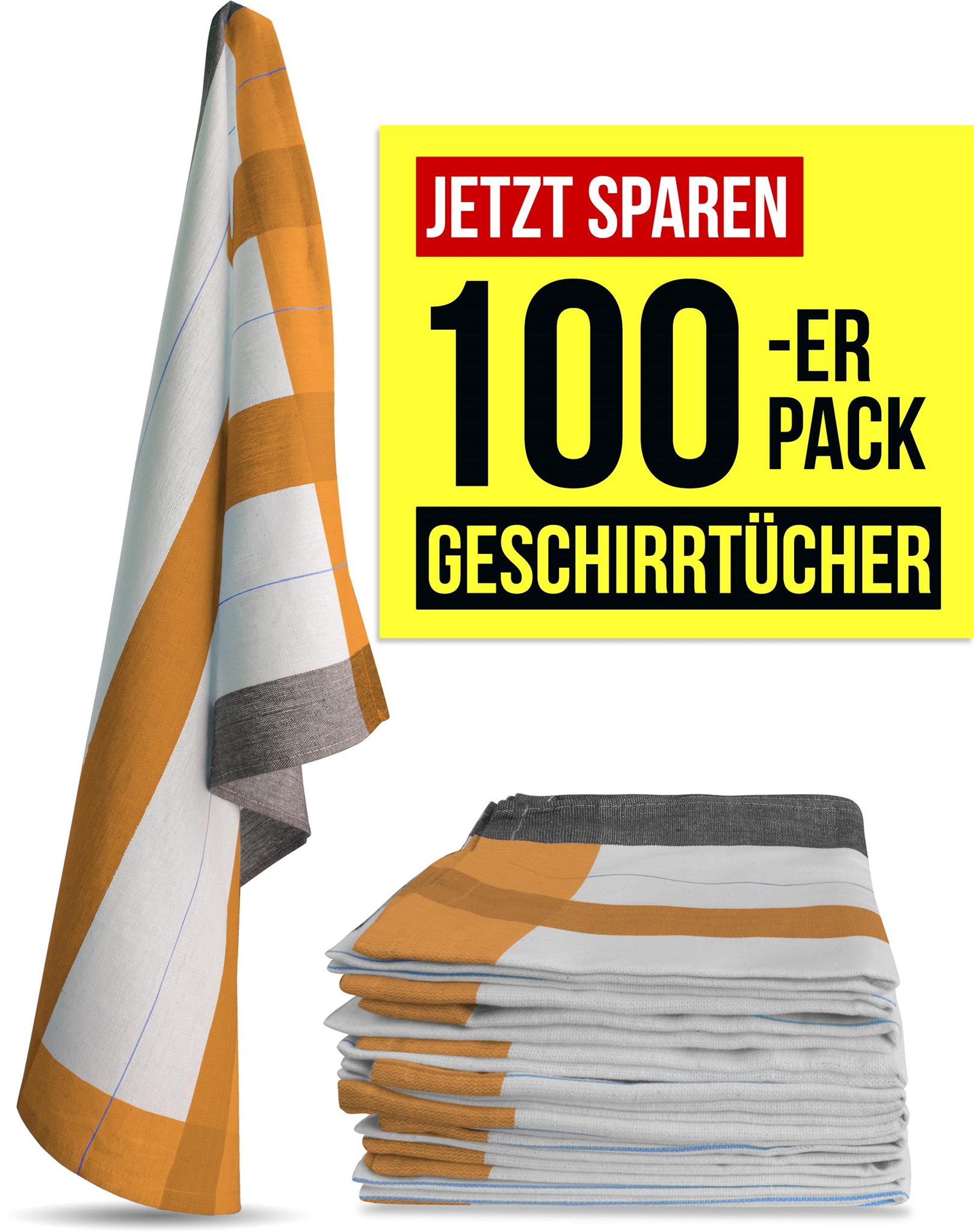 Bild von 100 Geschirrtücher aus Baumwolle Orange