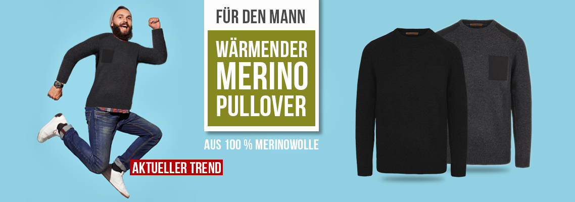 Wärmender Merino Pullovert für den Mann bei normani.de