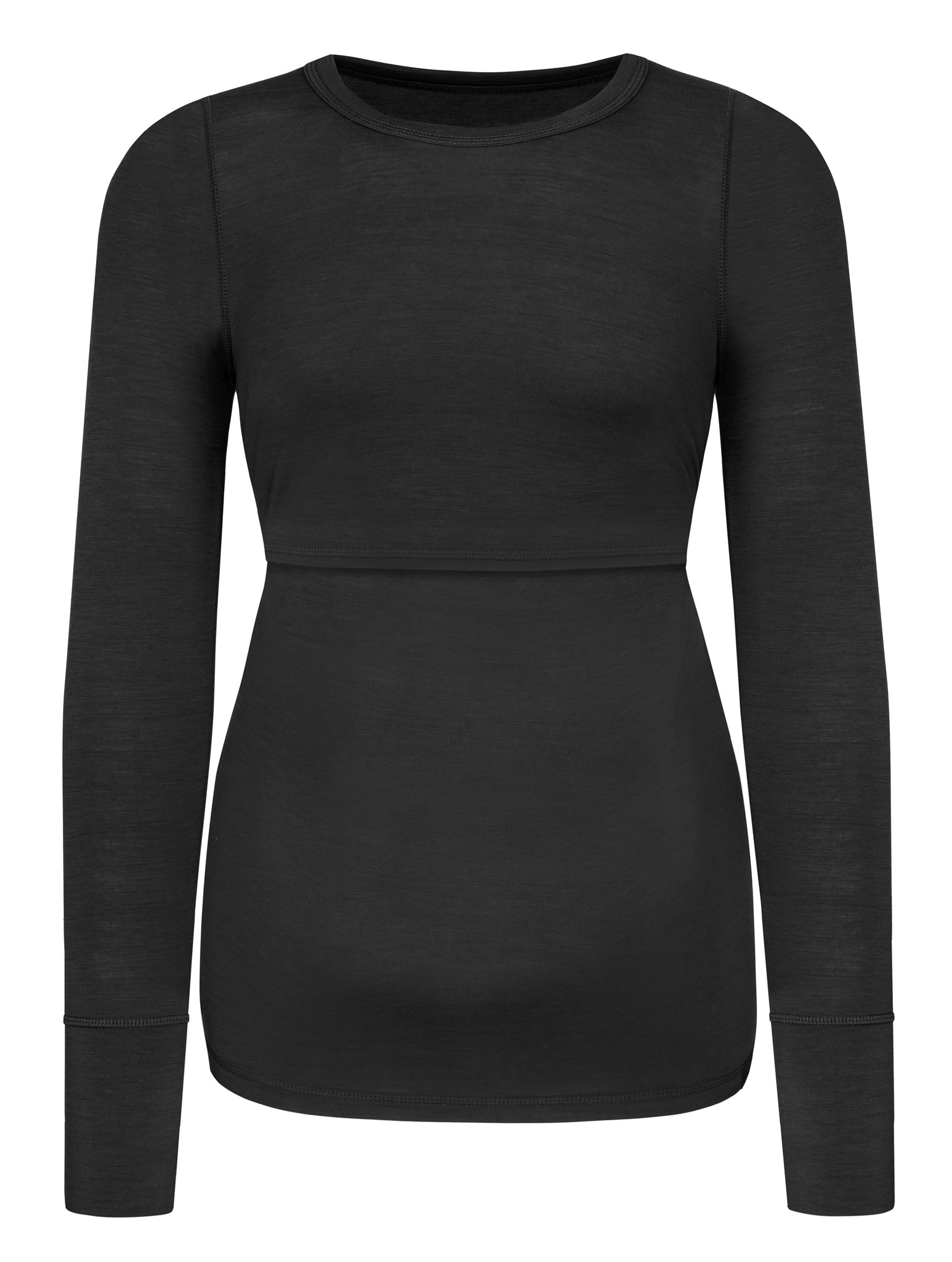 Bild von Merino Umstands-Langarm-Shirt „Cambria“ Anthrazit