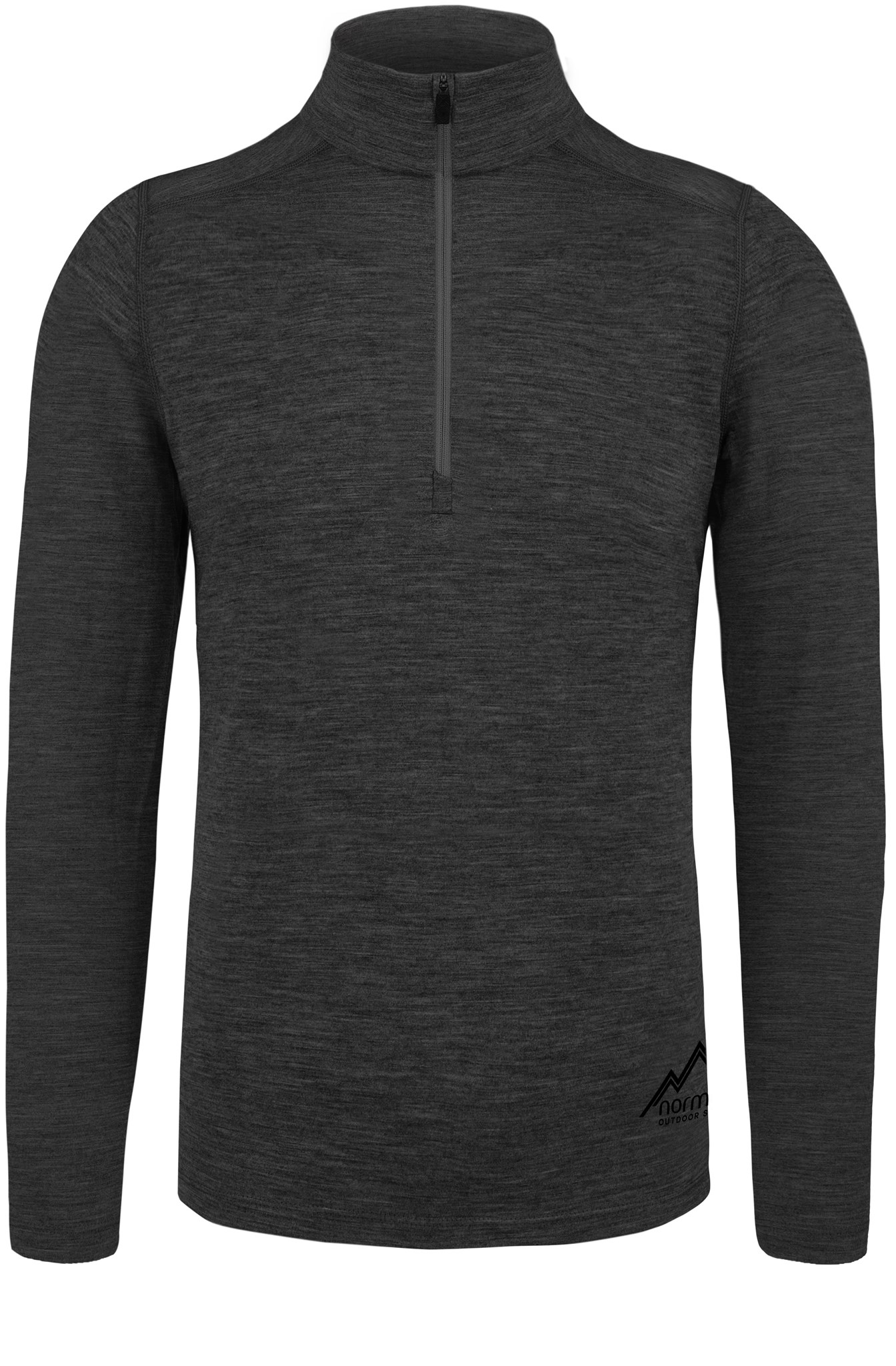 Bild von Herren Merino Langarm mit 1/4 Zipper „Canberra“ Anthrazit