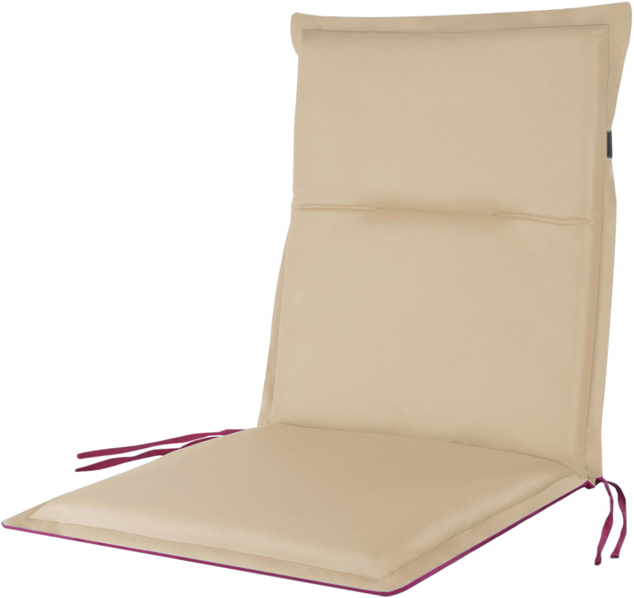 Bild von Zweifarbige Stuhlauflage Niedriglehner „Milazzo“ Beige/Brombeere