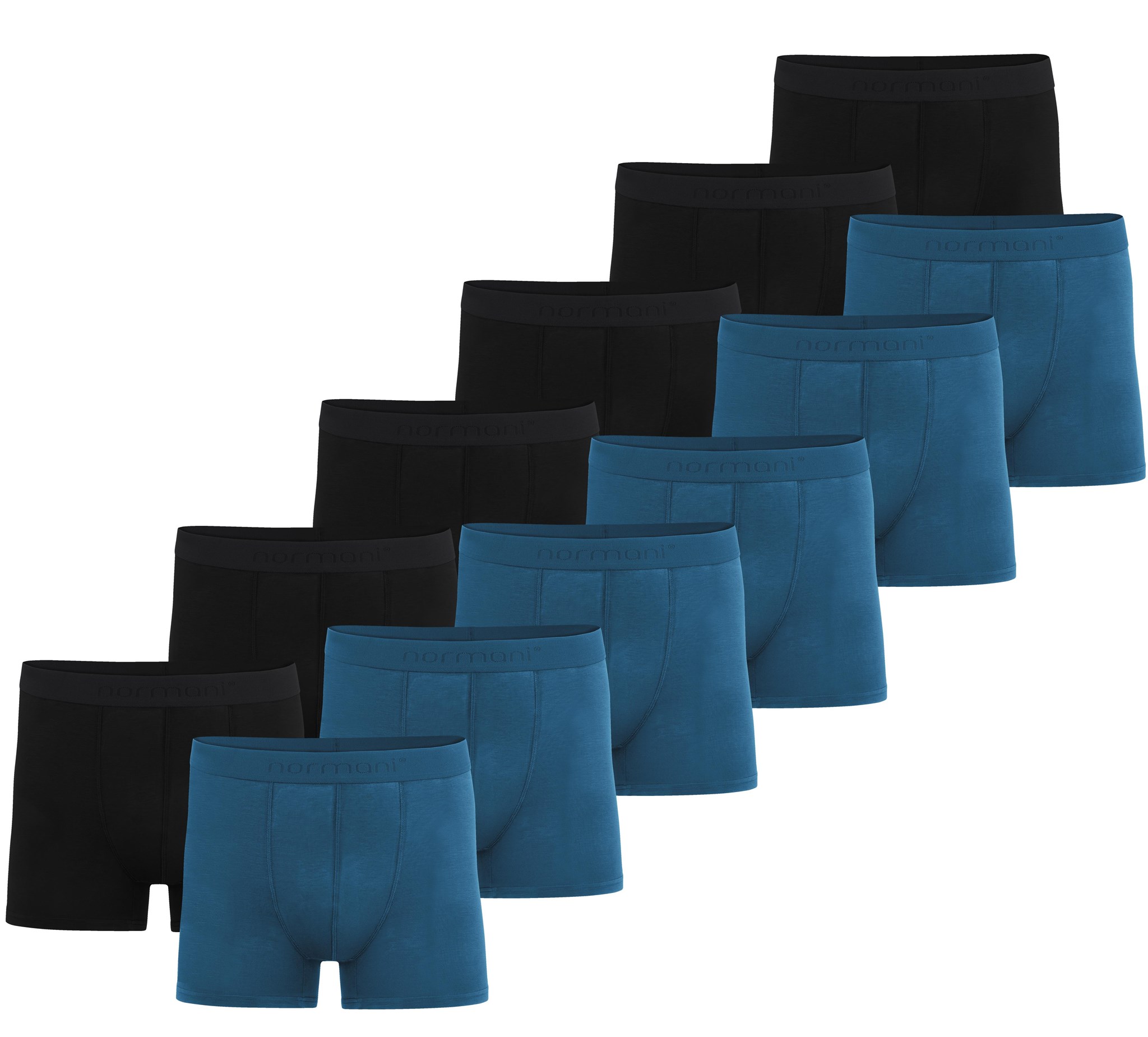 Bild von 12 Herren Bambus-Boxershorts Dunkelblau/Schwarz